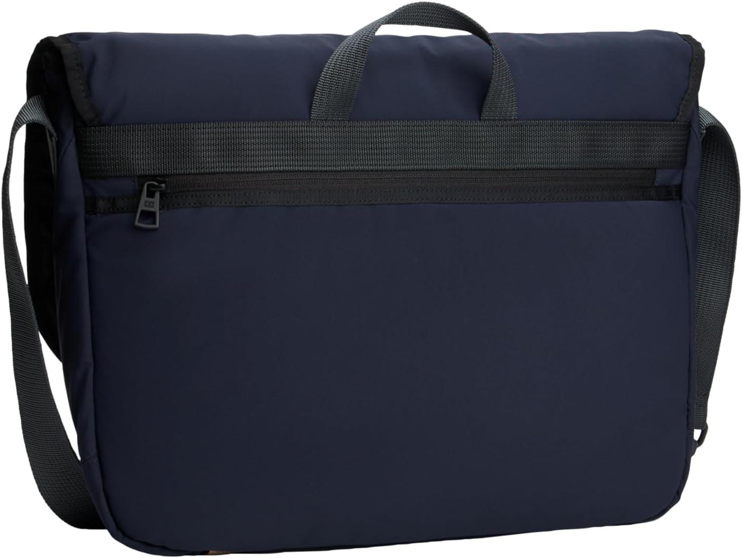 imageTommy Hilfiger mens Lightweight Messenger Laptop Bag With Buckle and Adjustable StrapSpace Blue