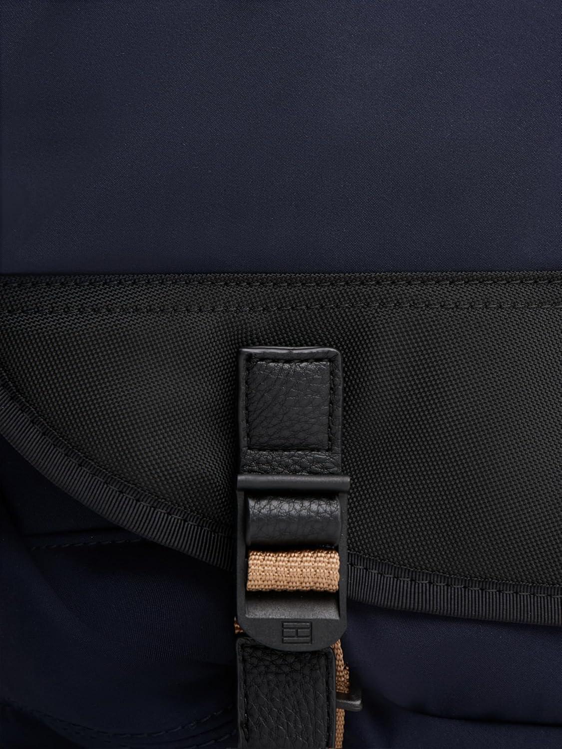 imageTommy Hilfiger mens Lightweight Messenger Laptop Bag With Buckle and Adjustable StrapSpace Blue