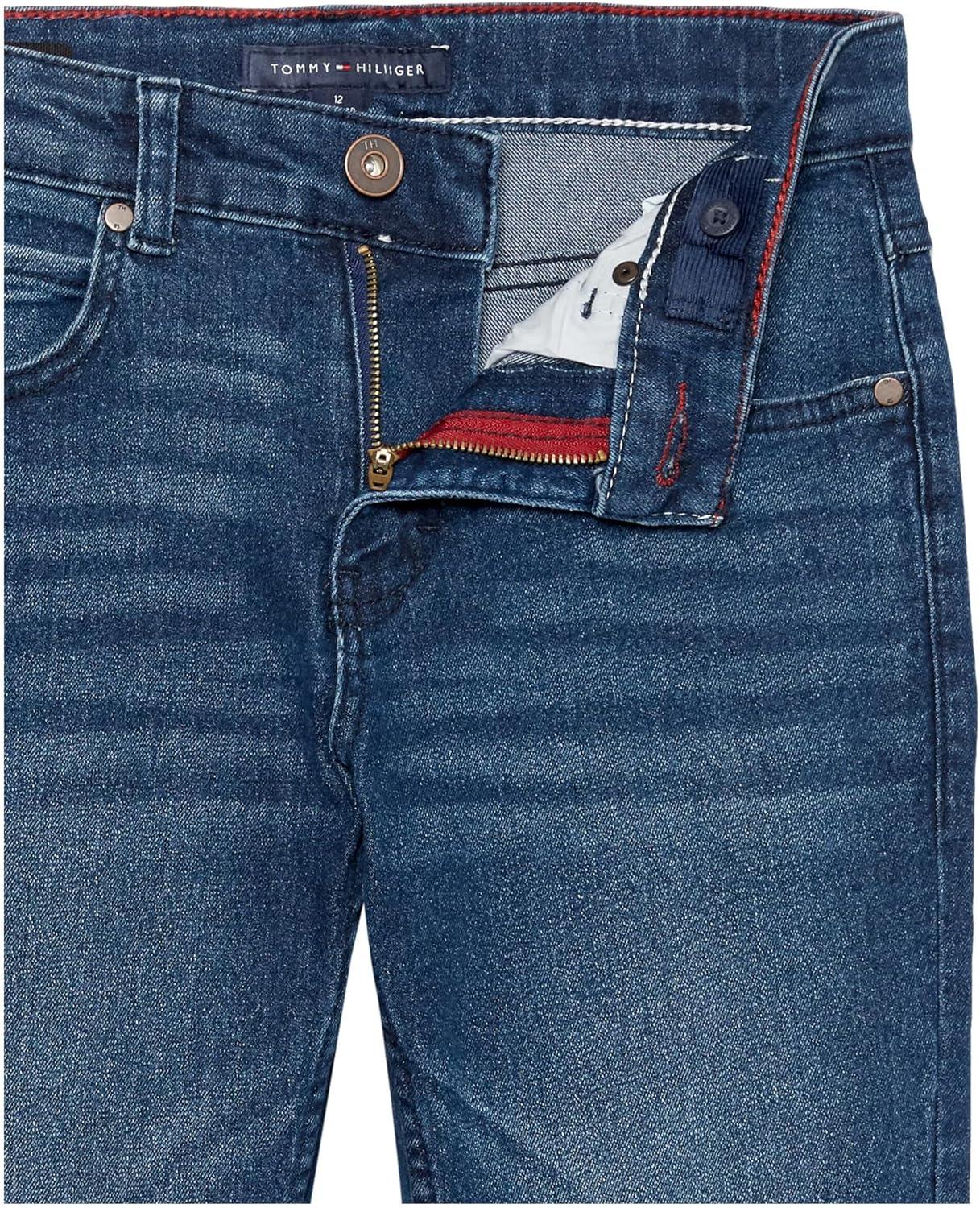 imageTommy Hilfiger Boys 5Pocket Stretch Skinny Fit Denim Jean Zipper Fly amp Button ClosureClassic Portola