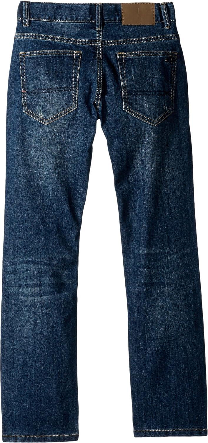 imageTommy Hilfiger Boys 5Pocket Stretch Slim Straight Leg Denim Jean Zipper Fly amp Button ClosureNiagara