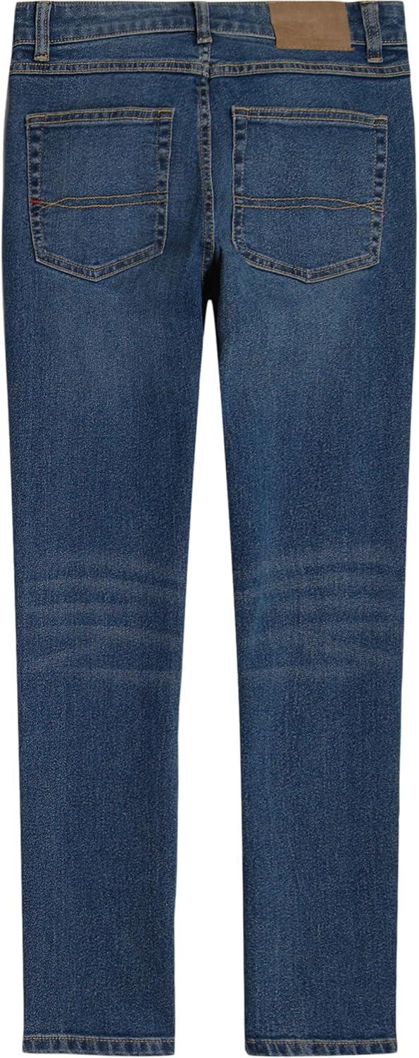 imageTommy Hilfiger Boys 5Pocket Stretch Slim Straight Leg Denim Jean Zipper Fly amp Button ClosureSterling