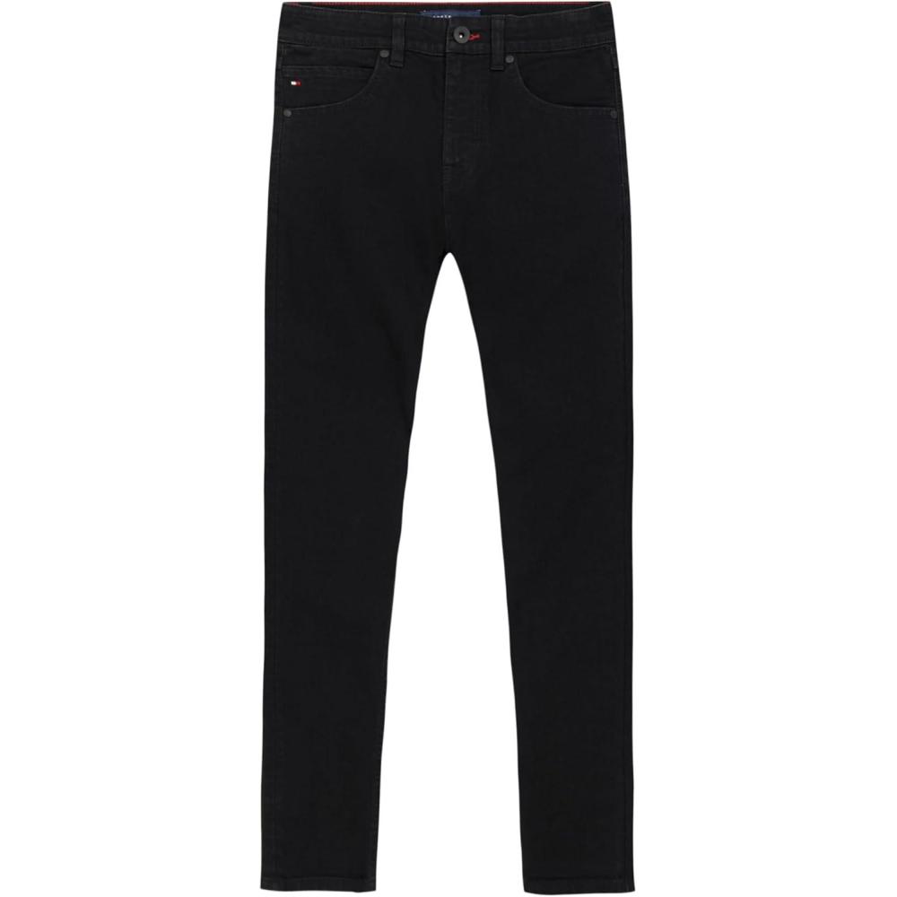 imageTommy Hilfiger Boys 5Pocket Stretch Skinny Fit Denim Jean Zipper Fly amp Button ClosureClassic Black