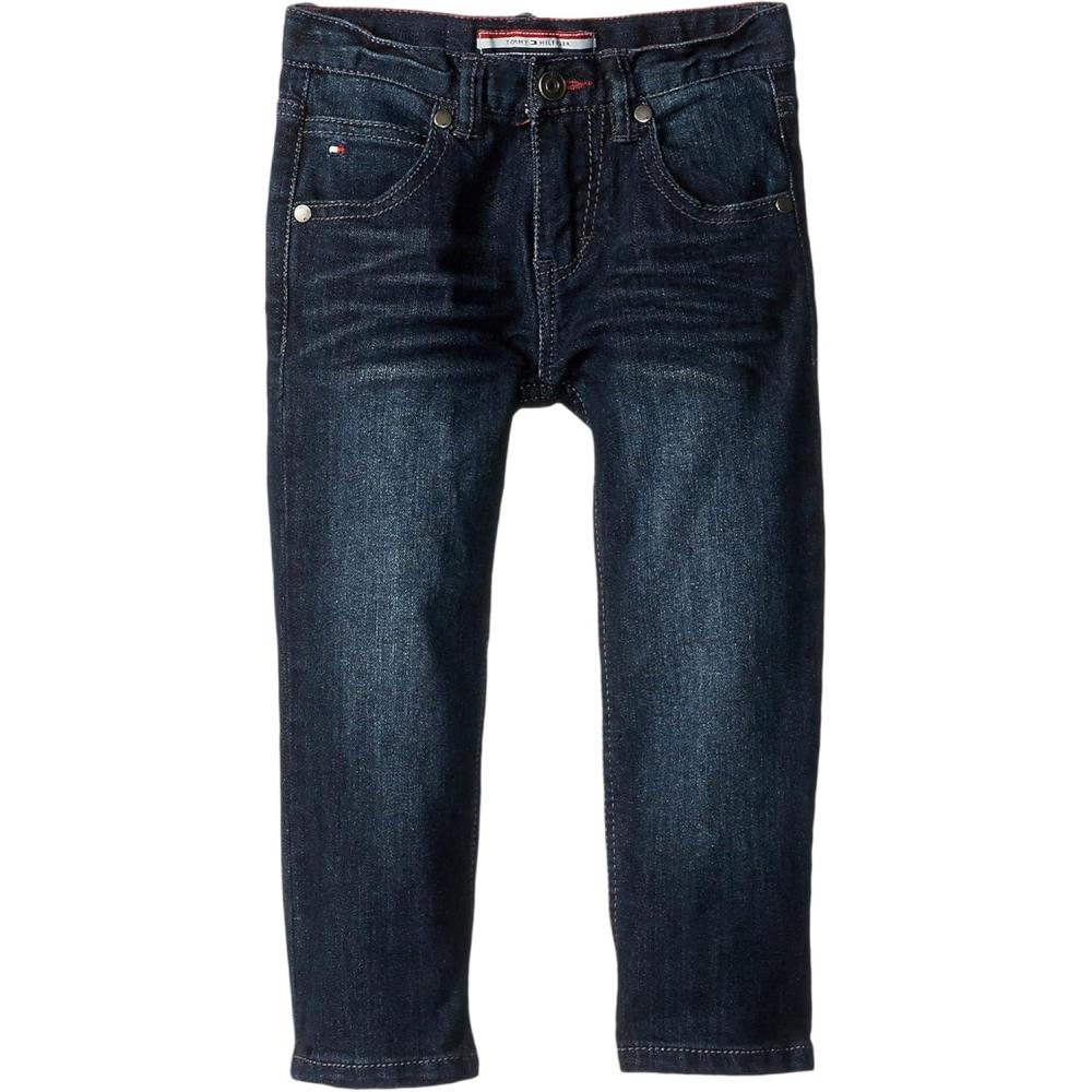 imageTommy Hilfiger Boys 5Pocket Stretch Slim Straight Leg Denim Jean Zipper Fly amp Button ClosureKent