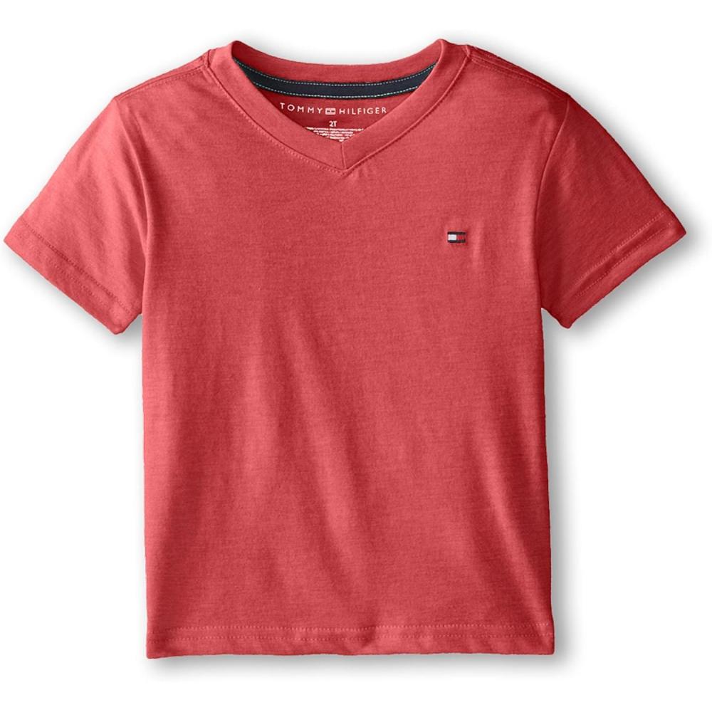 imageTommy Hilfiger Boys Short Sleeve Flag Solid VNeck TShirtBullseye