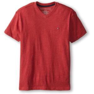 Tommy Hilfiger Boys’ Short Sleeve Solid V-Neck T-Shirt, Soft, Comfortable, Relaxed Fit(Bullseye)