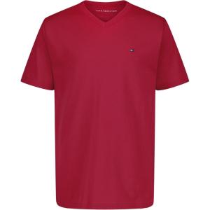Tommy Hilfiger Boys’ Short Sleeve Solid V-Neck T-Shirt, Soft, Comfortable, Relaxed Fit(Scarlet Sage)