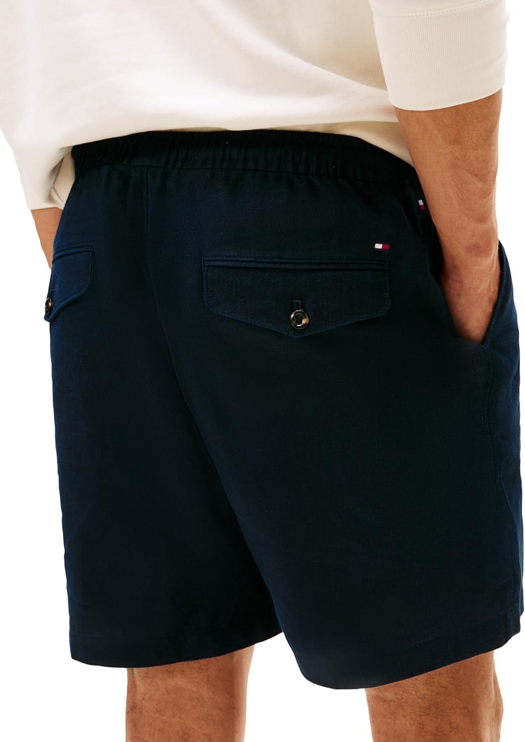 imageTommy Hilfiger Mens Casual Linen Shorts 7 Inch with StretchDesert Sky