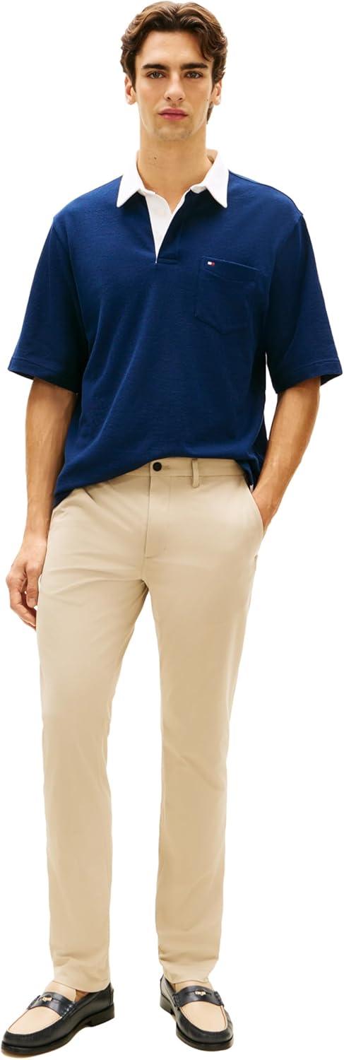 imageTommy Hilfiger Mens Casual Moisture Wicking Wrinkle Resistant Stretch Performance Pants in Straight FitSandalwood