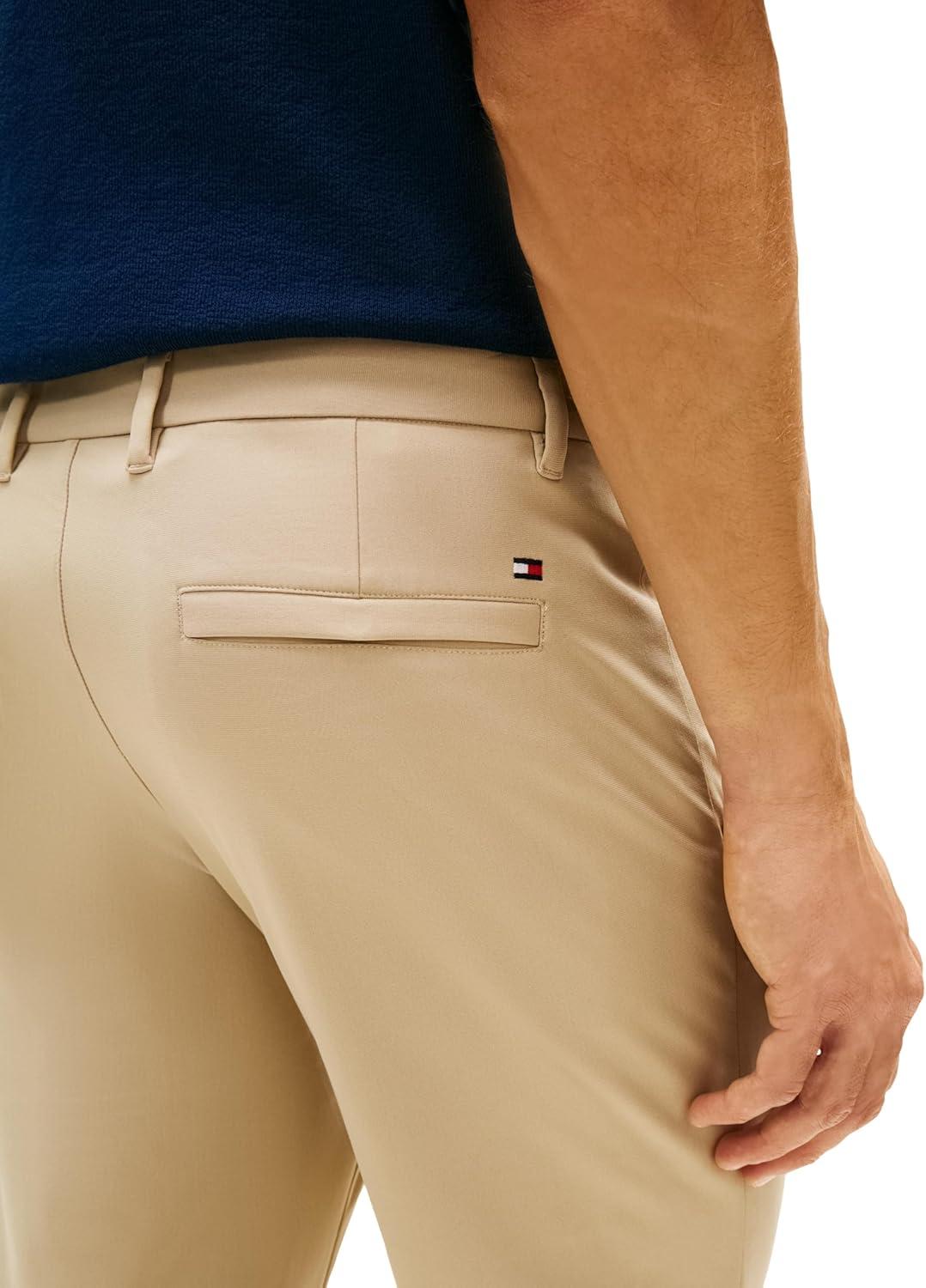imageTommy Hilfiger Mens Casual Moisture Wicking Wrinkle Resistant Stretch Performance Pants in Straight FitSandalwood