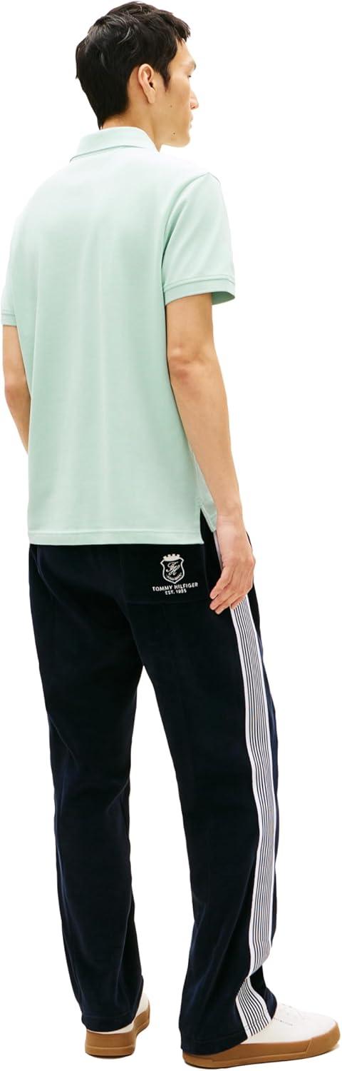 imageTommy Hilfiger Mens Short Sleeve Casual Polo Shirts in Regular Fit with Chest Logo DesignsCrushed Mint