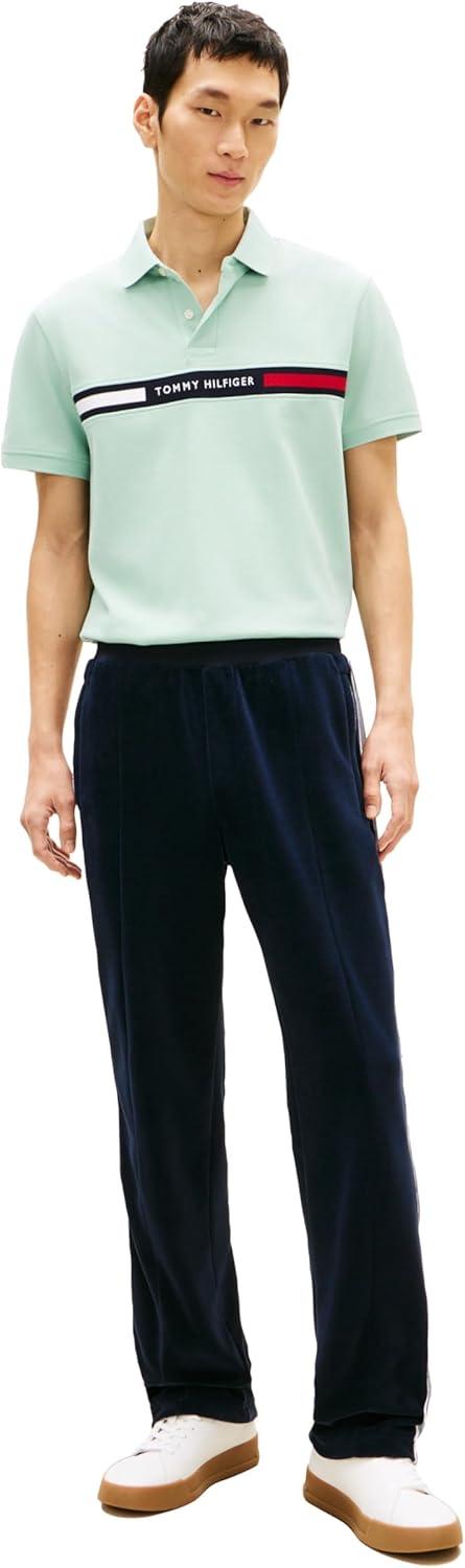 imageTommy Hilfiger Mens Short Sleeve Casual Polo Shirts in Regular Fit with Chest Logo DesignsCrushed Mint