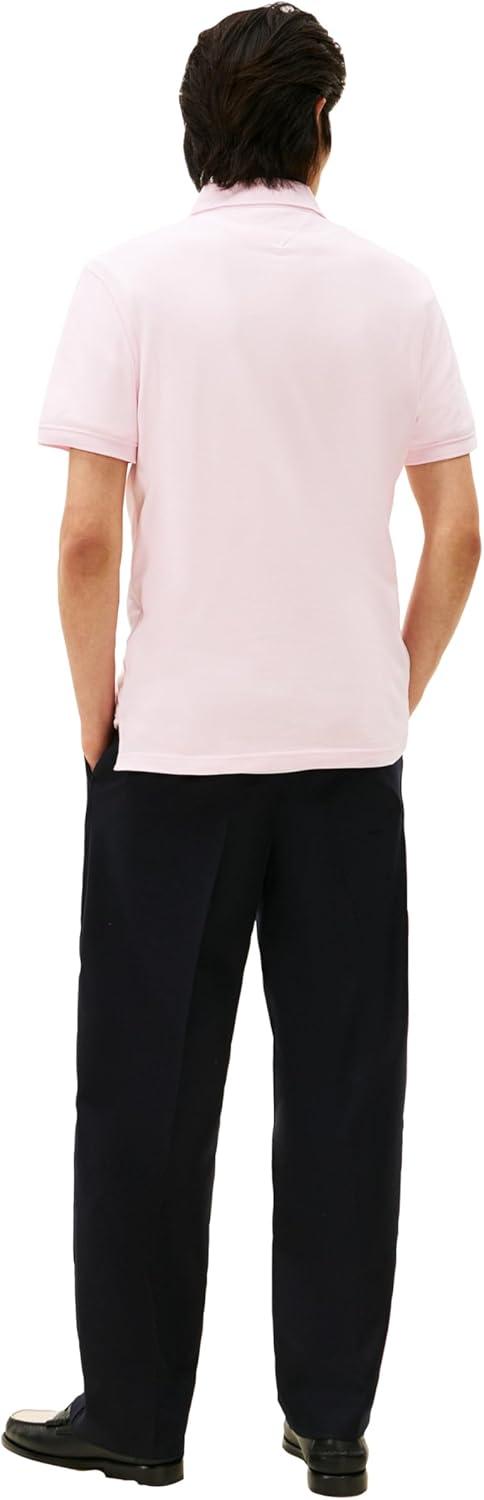 imageTommy Hilfiger Mens Short Sleeve Casual Polo Shirts in Regular Fit with Chest Logo DesignsLight Pink