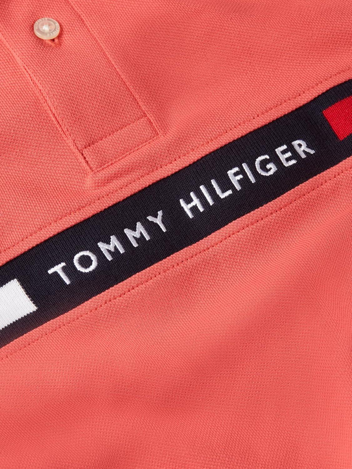 imageTommy Hilfiger Mens Short Sleeve Casual Polo Shirts in Regular Fit with Chest Logo DesignsVintage Red