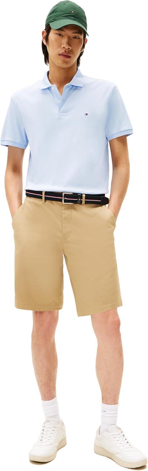 imageTommy Hilfiger Mens Short Sleeve Casual Polo Shirts in Regular Fit with Liquid CottonBreezy Blue