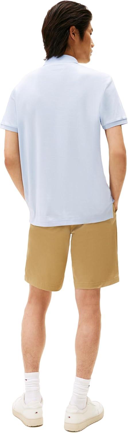 imageTommy Hilfiger Mens Short Sleeve Casual Polo Shirts in Regular Fit with Liquid CottonBreezy Blue