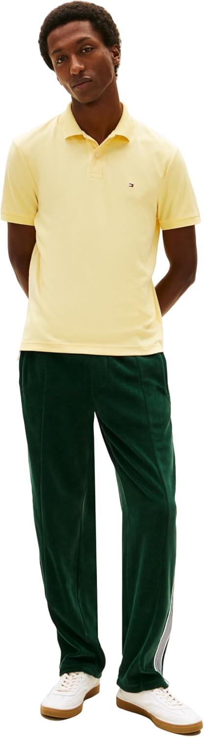 imageTommy Hilfiger Mens Short Sleeve Casual Polo Shirts in Regular Fit with Liquid CottonCitronella