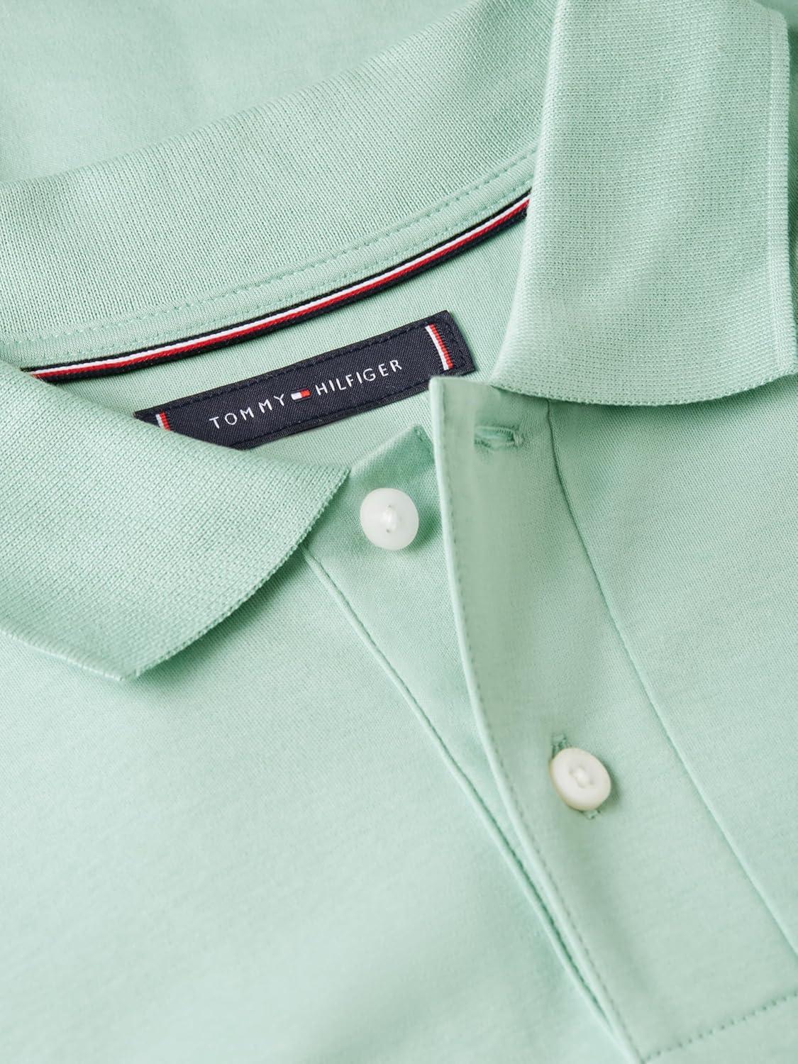 imageTommy Hilfiger Mens Short Sleeve Casual Polo Shirts in Regular Fit with Liquid CottonCrushed Mint