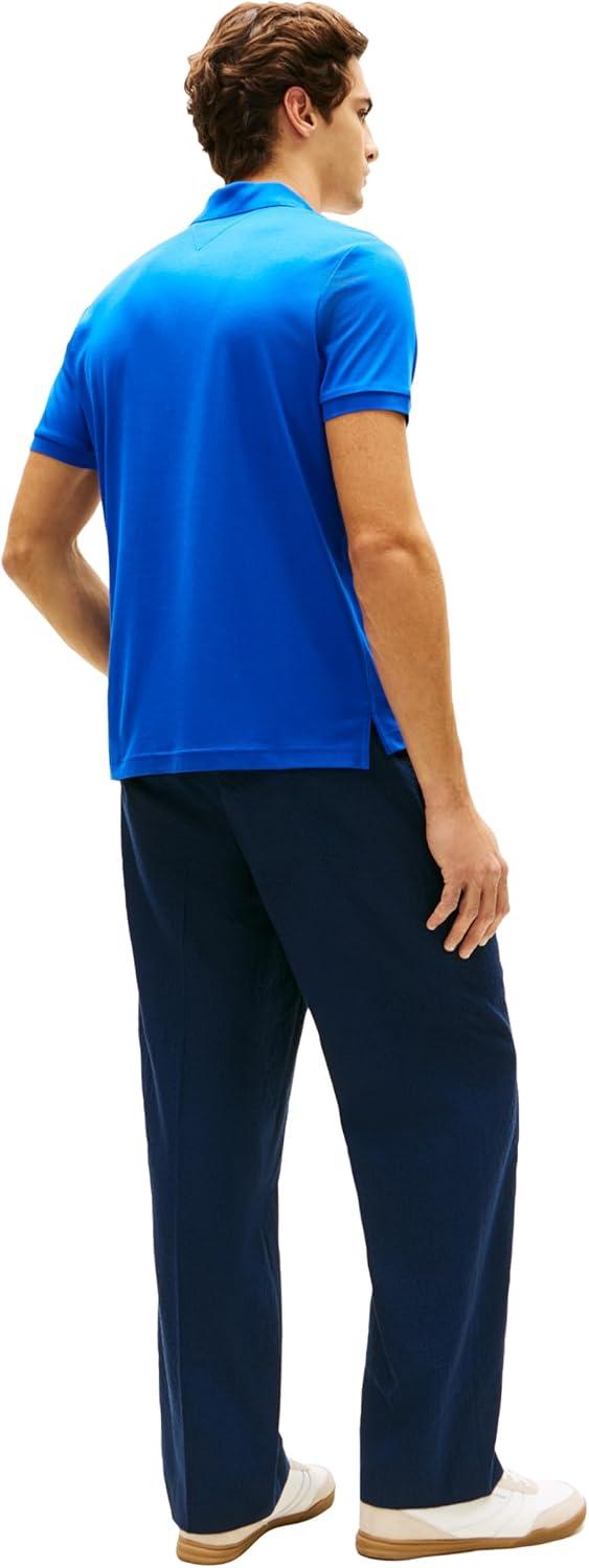 imageTommy Hilfiger Mens Short Sleeve Casual Polo Shirts in Regular Fit with Liquid CottonRegal Blue