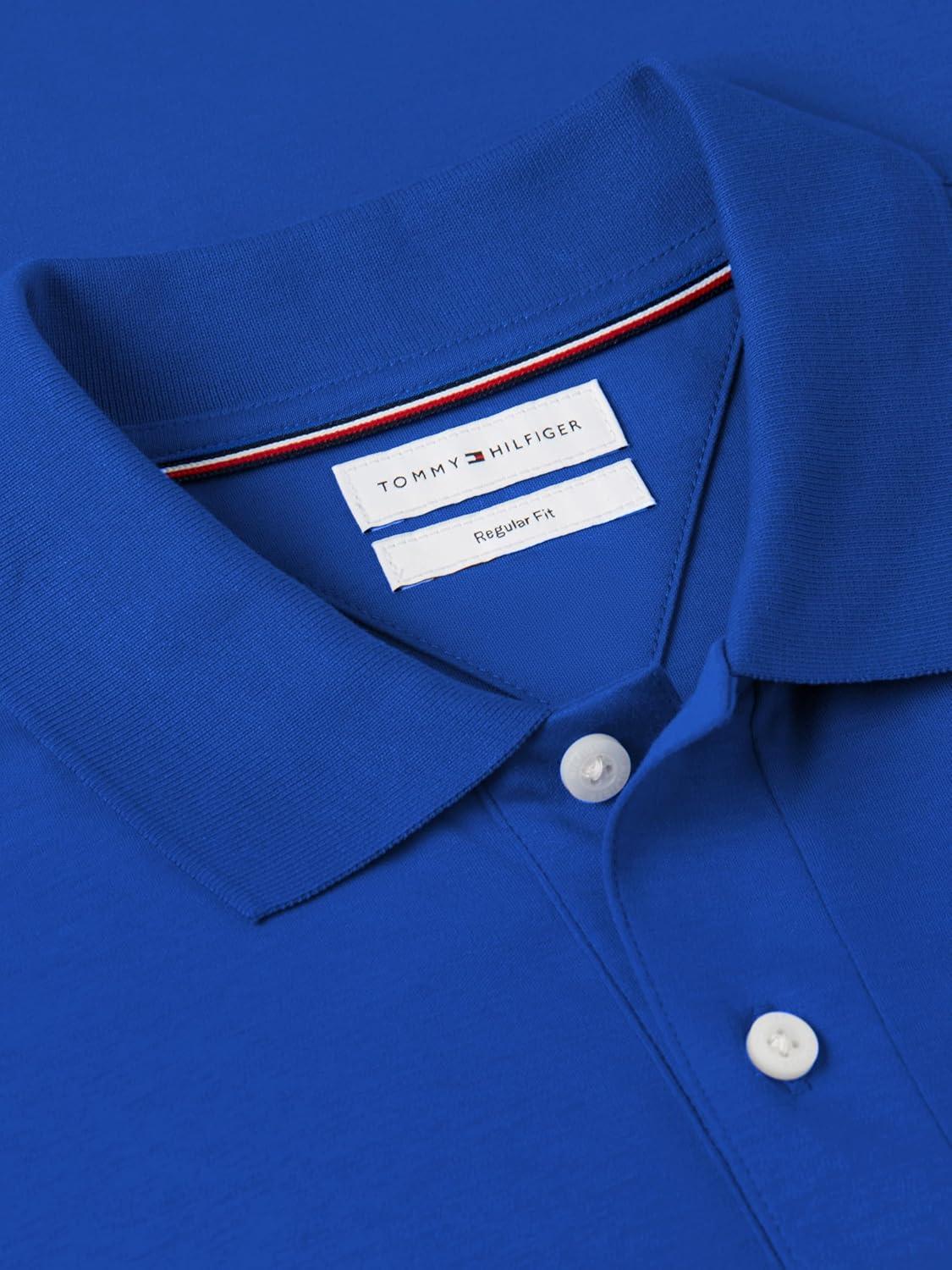 imageTommy Hilfiger Mens Short Sleeve Casual Polo Shirts in Regular Fit with Liquid CottonRegal Blue