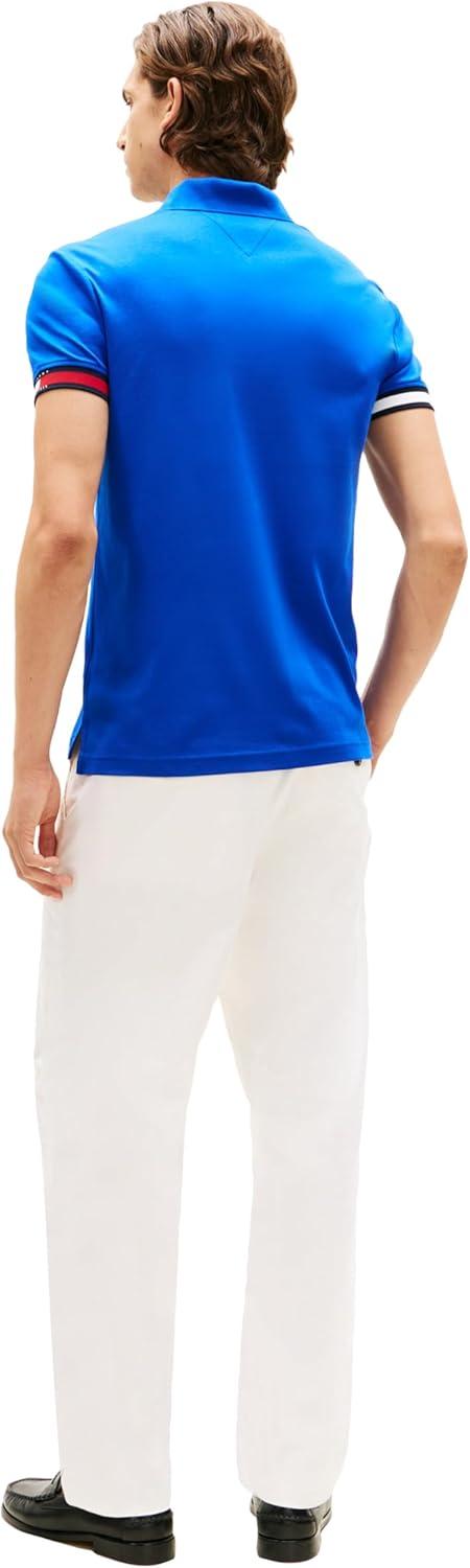 imageTommy Hilfiger Mens Short Sleeve Casual Polo Shirts in Regular Fit with Liquid CottonRegal BlueRwb