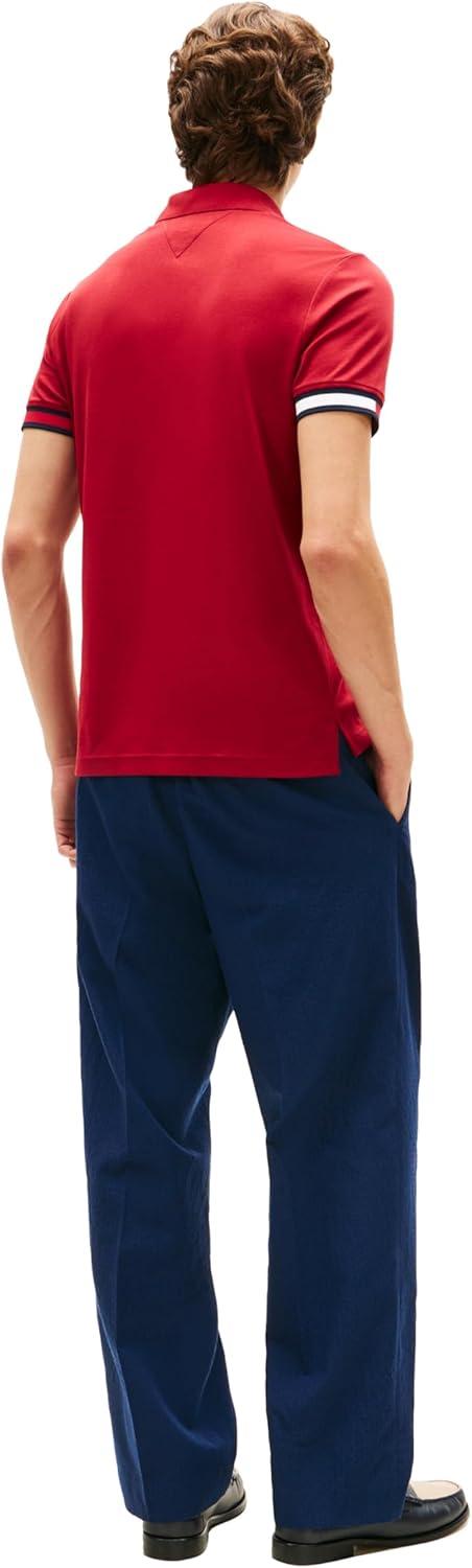 imageTommy Hilfiger Mens Short Sleeve Casual Polo Shirts in Regular Fit with Liquid CottonRegatta Red