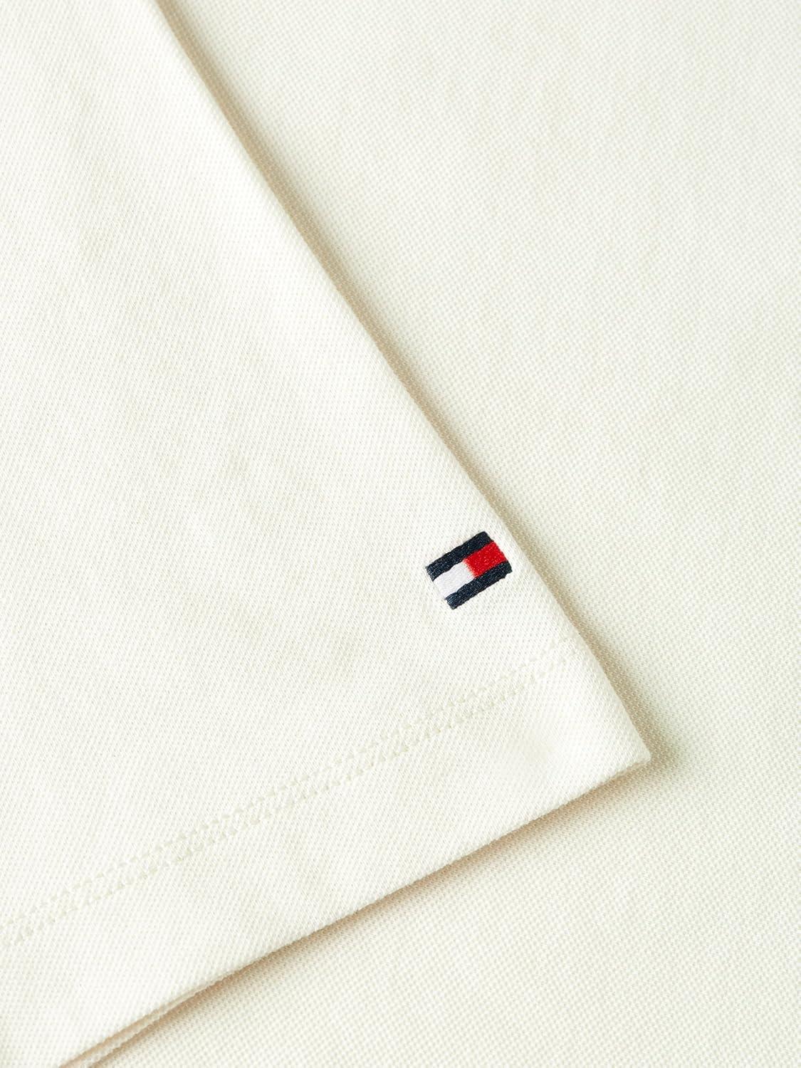 imageTommy Hilfiger Mens Short Sleeve Cotton Graphic TShirts with Pocket and Collar DetailIvory Petal