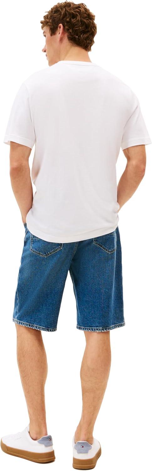 imageTommy Hilfiger Mens Short Sleeve Cotton Graphic TShirts with Signature Stripe Logo Also Available in Big amp TallWhite
