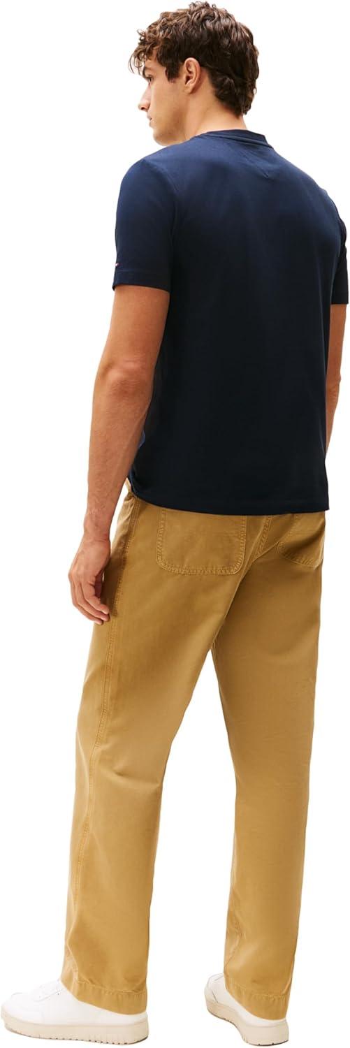 imageTommy Hilfiger Mens Short Sleeve Cotton Graphic TShirts with Stacked Logo DesignsDesert Sky