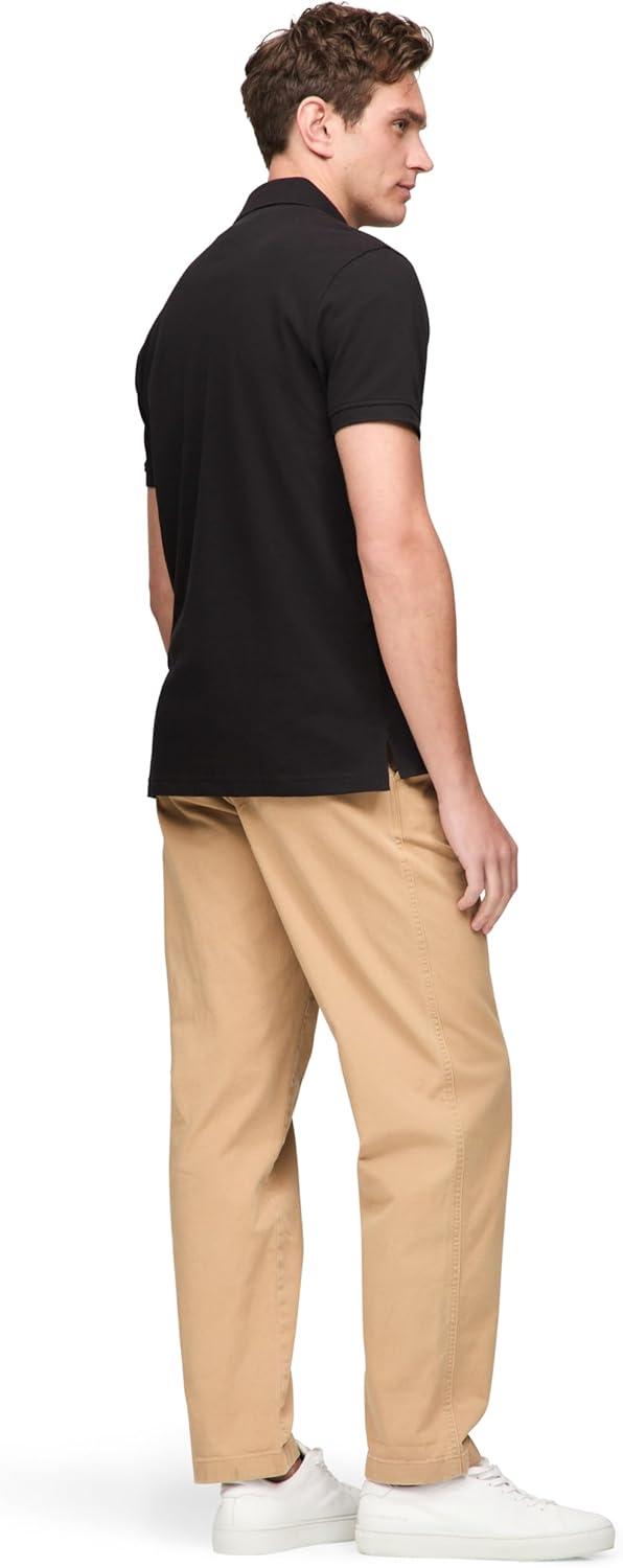 imageTommy Hilfiger Mens Short Sleeve Polo Shirts in Classic Fit with Stretch and Organic Pique CottonBlack