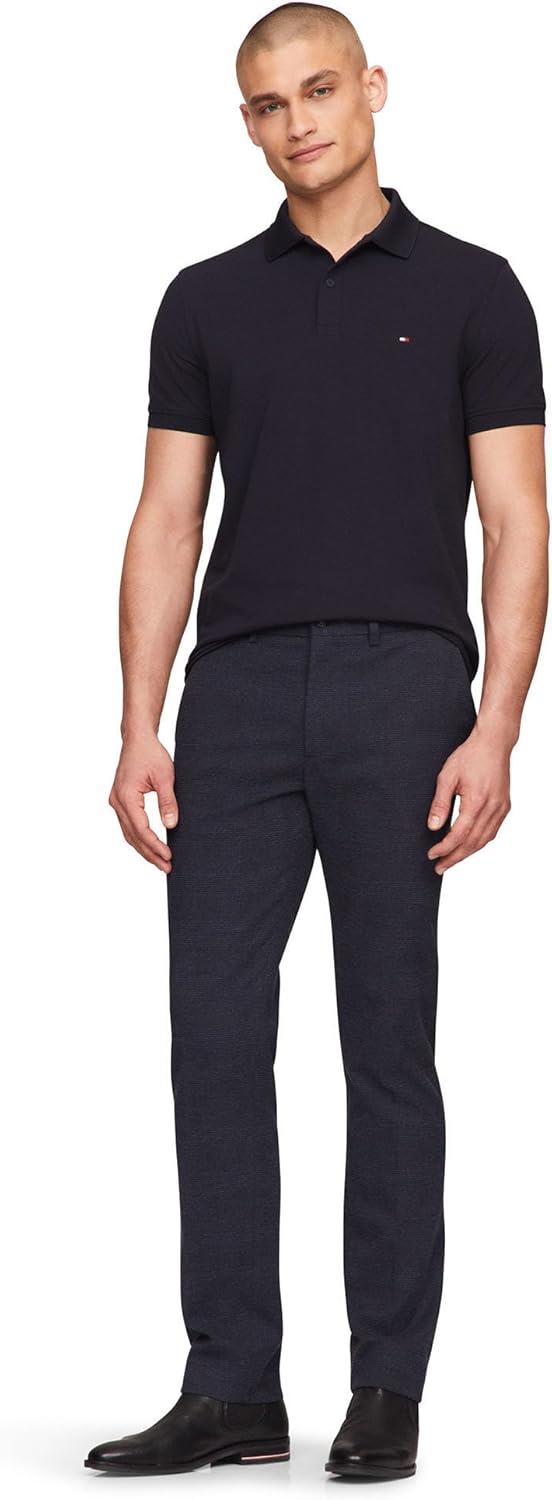 imageTommy Hilfiger Mens Short Sleeve Polo Shirts in Classic Fit with Stretch and Organic Pique CottonDesert Sky