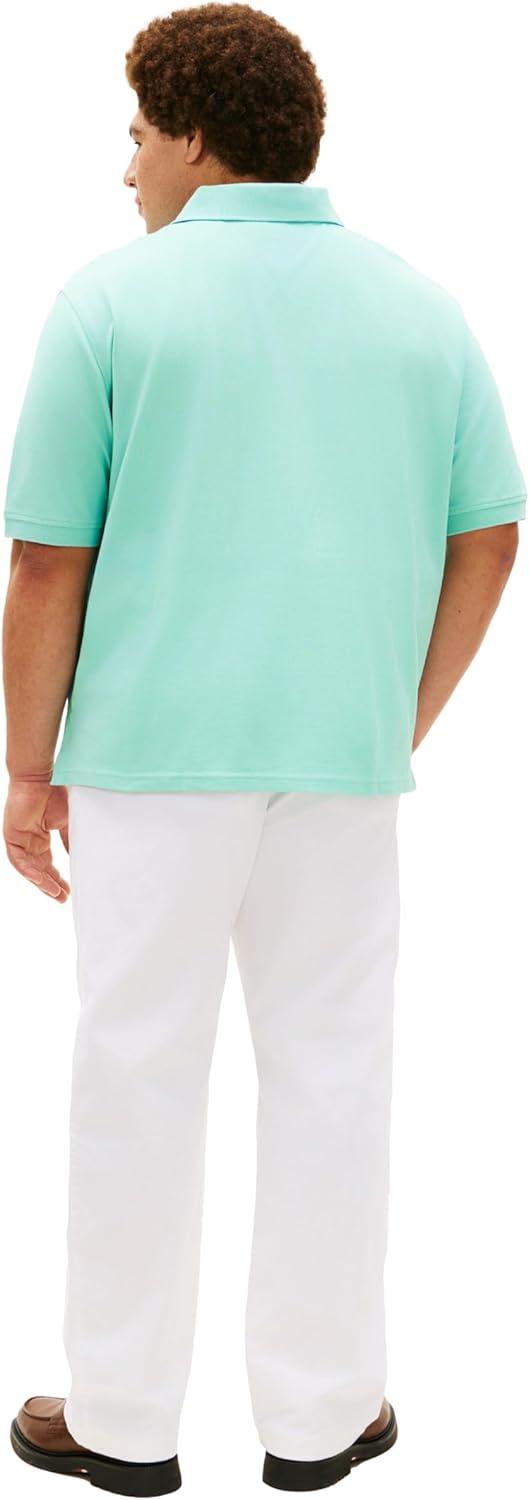 imageTommy Hilfiger Mens Short Sleeve Polo Shirts in Regular Fit with Stretch and Organic Pique CottonArctic Aqua