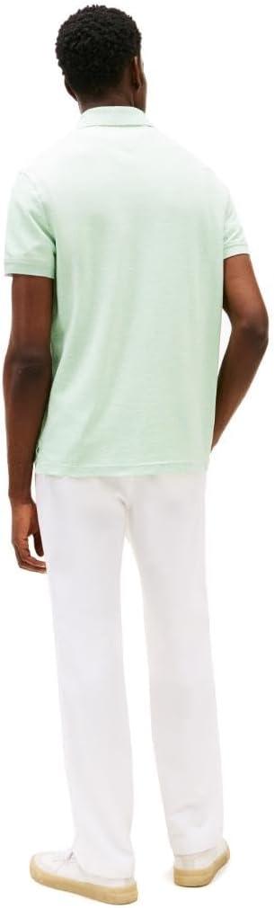 imageTommy Hilfiger Mens Short Sleeve Polo Shirts in Regular Fit with Stretch and Organic Pique CottonMint Gel Heather