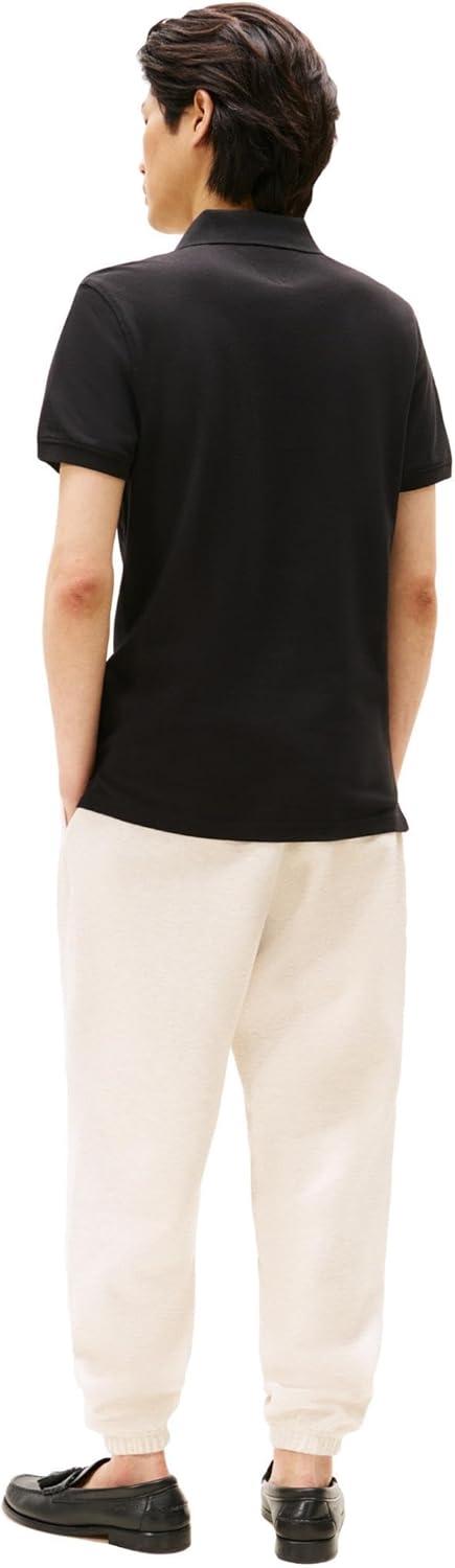 imageTommy Hilfiger Mens Short Sleeve Polo Shirts in Slim Fit with Stretch and Organic Pique CottonBlack