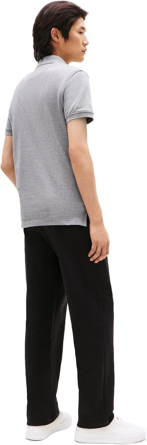 imageTommy Hilfiger Mens Short Sleeve Polo Shirts in Slim Fit with Stretch and Organic Pique CottonMedium Grey Heather