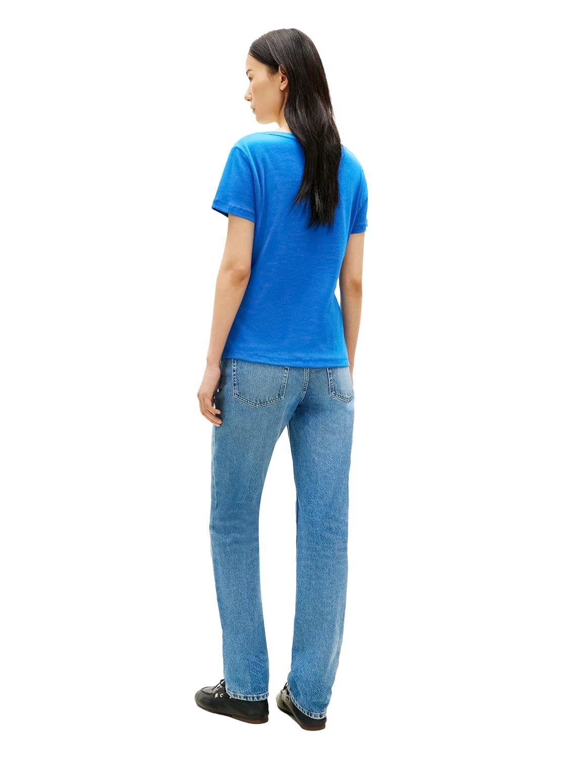imageTommy Hilfiger Womens Basic Short Sleeve Cotton VNeck TShirtBlue Orbit