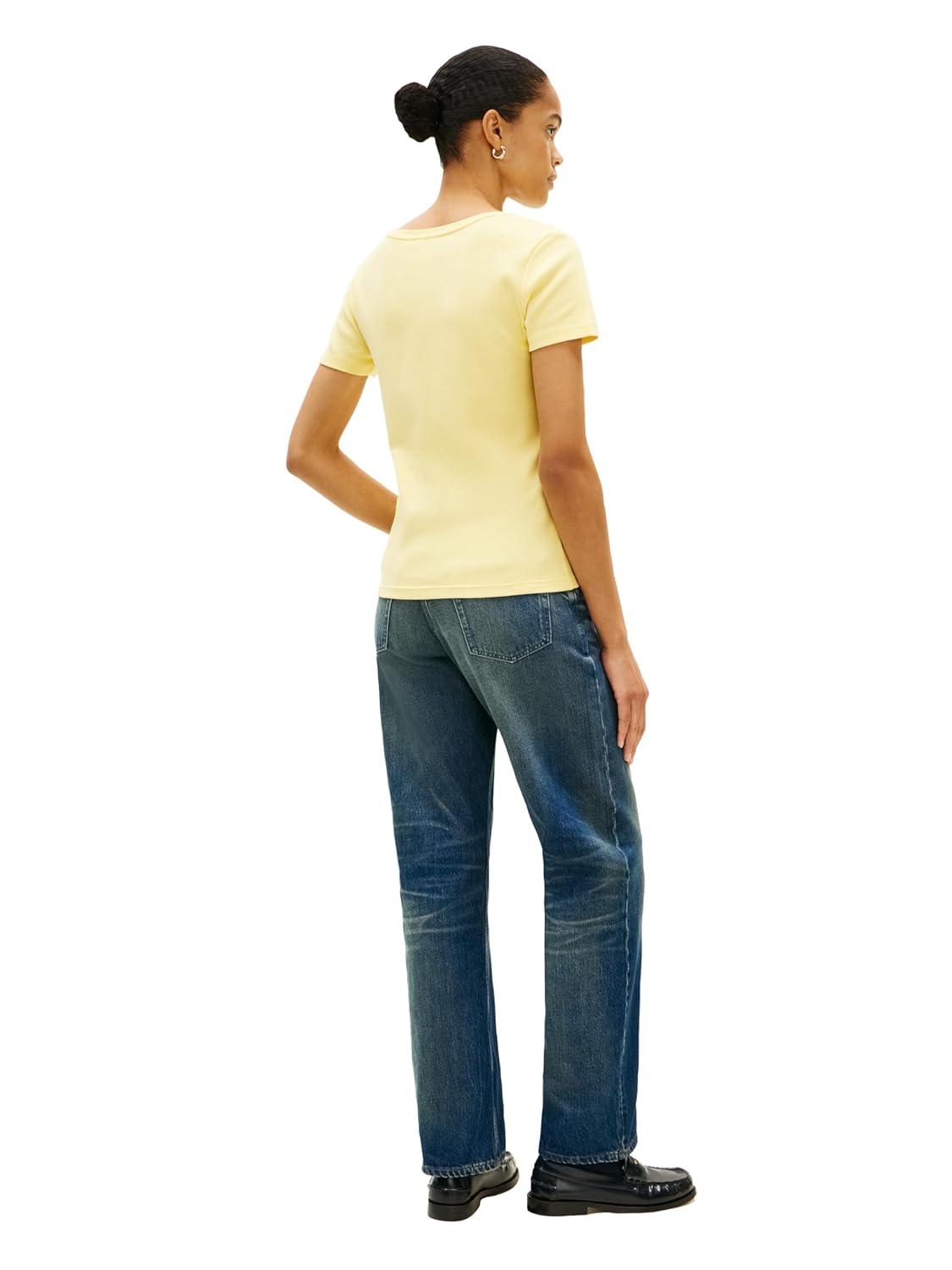 imageTommy Hilfiger Womens Basic Short Sleeve Cotton VNeck TShirtCitronella