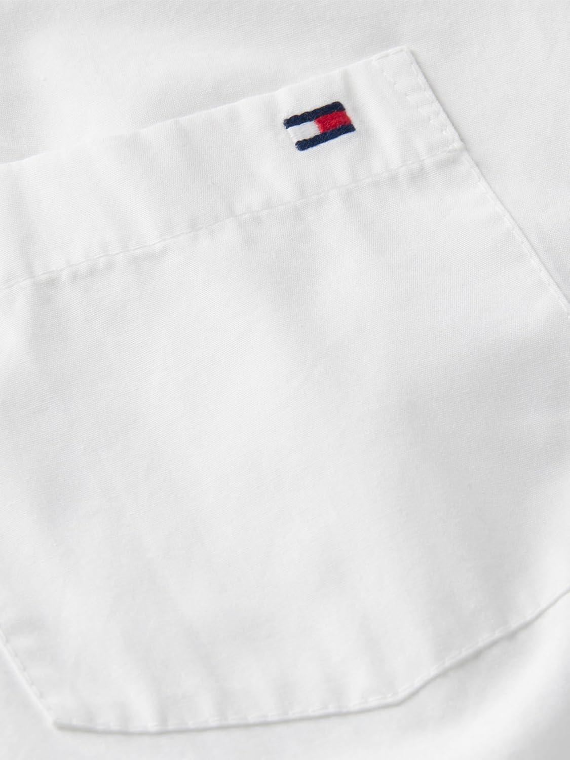 imageTommy Hilfiger Womens Cotton Poplin Long Sleeve Button Down Shirt in Regular Fit with Roll Up SleeveEcru