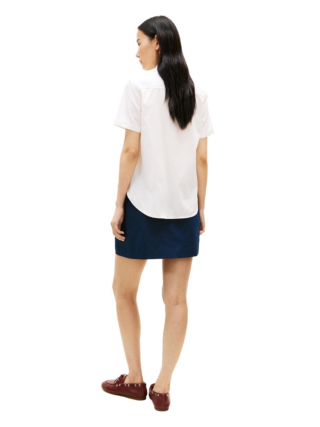 imageTommy Hilfiger Womens Cotton Short Sleeve Button Down Shirt in Regular FitEcru
