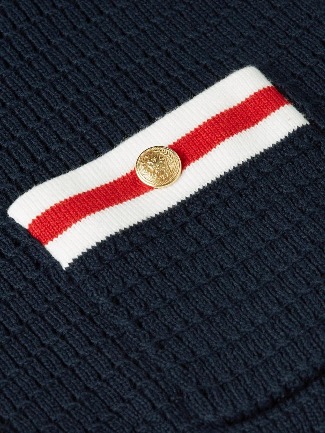 imageTommy Hilfiger Womens Cropped Cardigan Sweater Lighweight Cotton Crew Neck Cardigan SweaterDark Night Navy