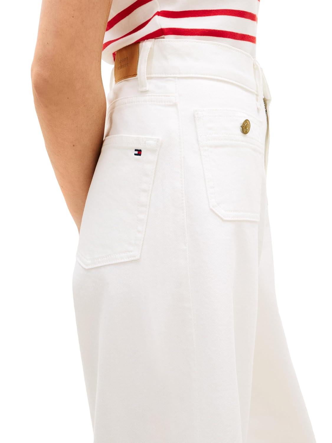 imageTommy Hilfiger Womens High Rise Wide Leg Jeans with StretchOptic White