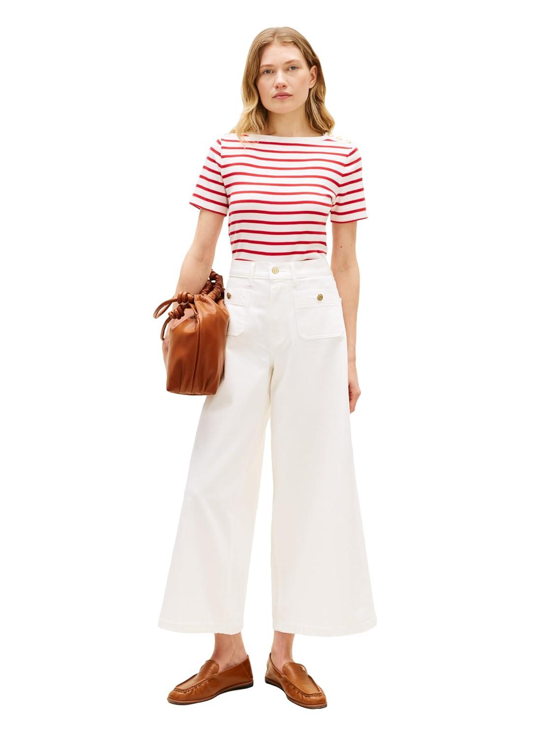 imageTommy Hilfiger Womens High Rise Wide Leg Jeans with StretchOptic White