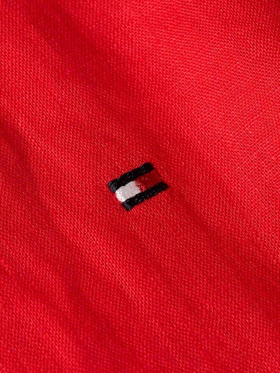 imageTommy Hilfiger Womens Lightweight Linen Long Sleeve Button Down Shirt in Relaxed Fit Linen BlouseFireworks