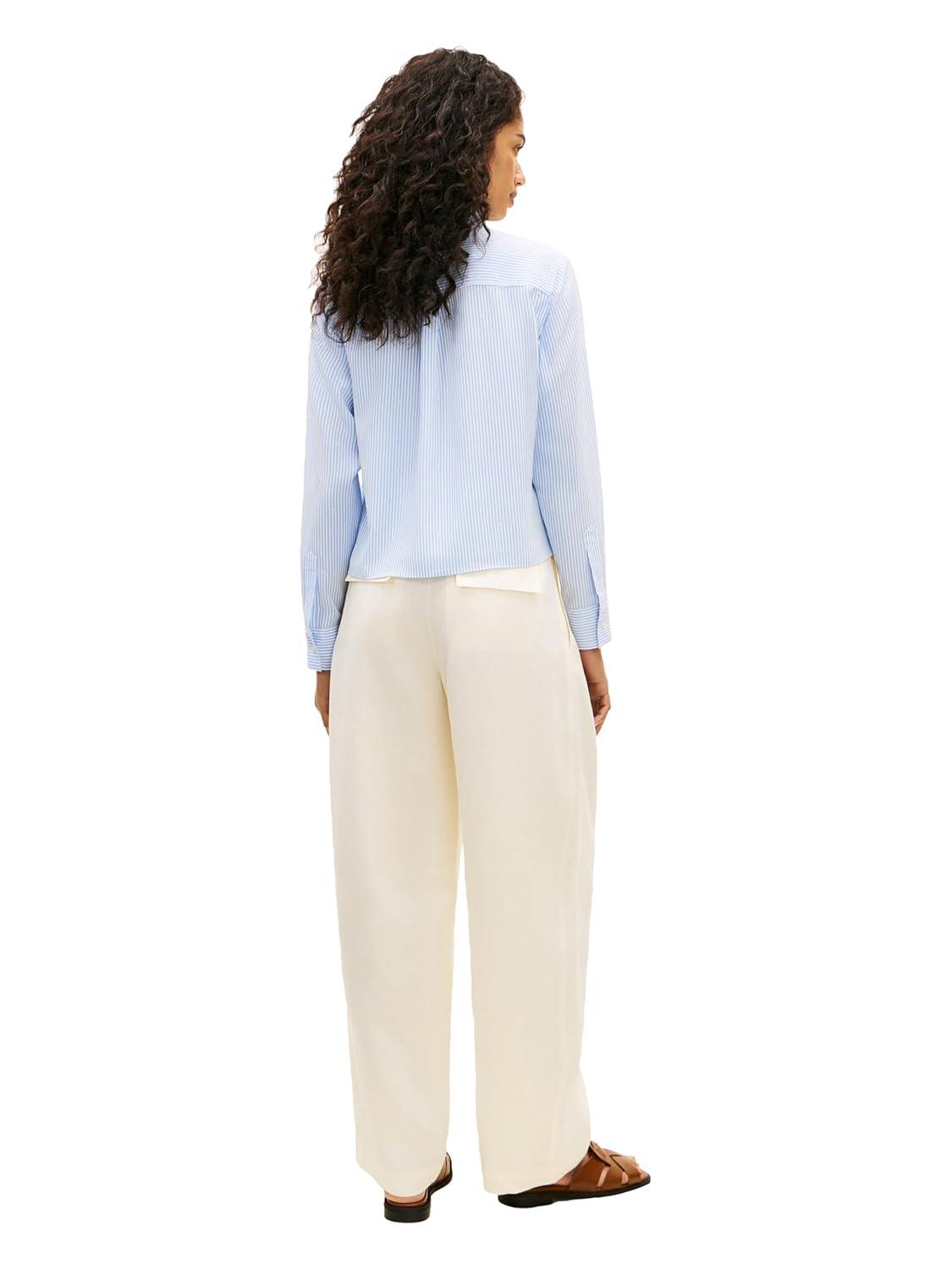 imageTommy Hilfiger Womens Lightweight Long Sleeve Button Down Shirt in Regular Fit with Cuff DetailClassic Ithaca Mid Blue