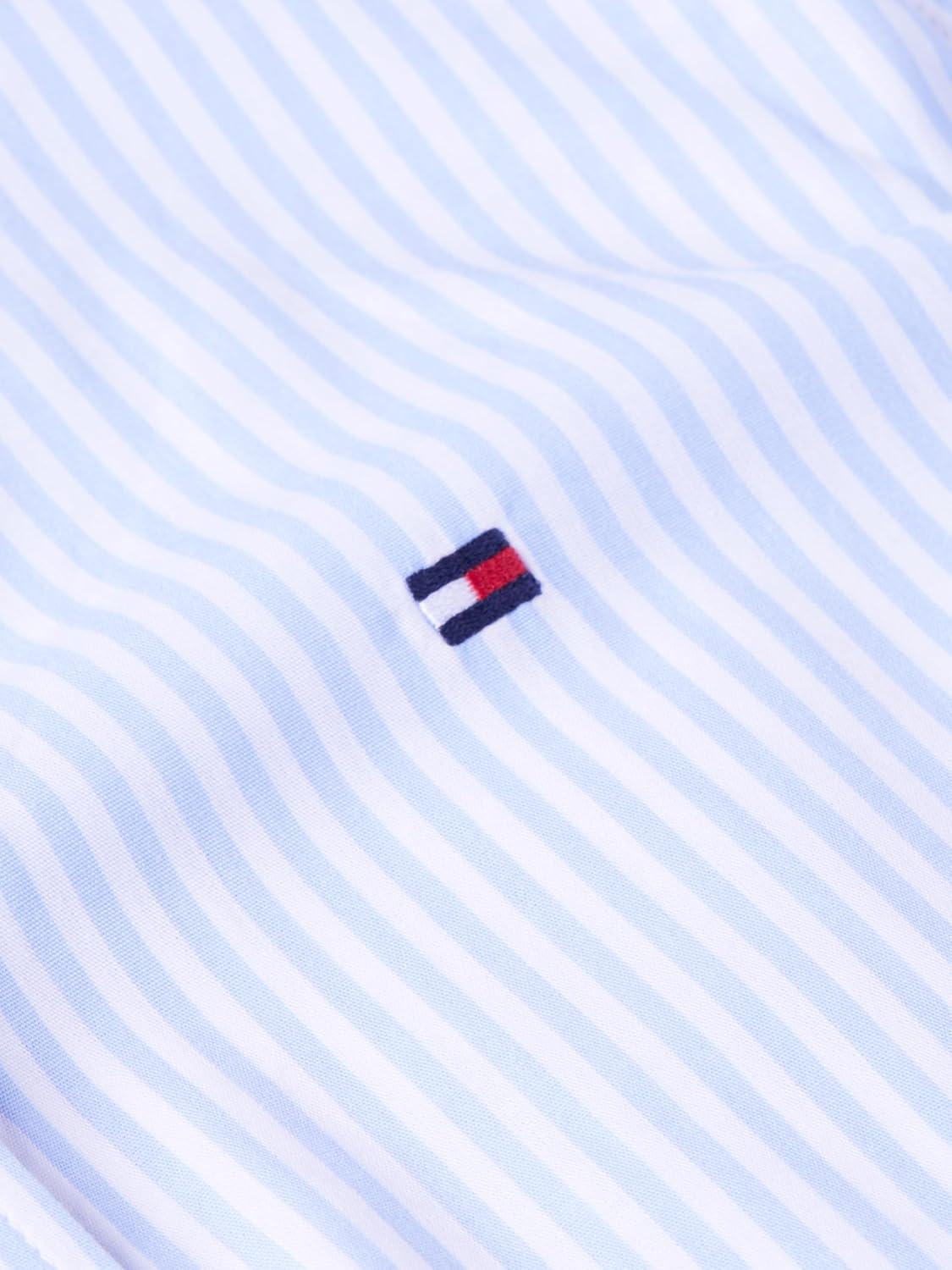imageTommy Hilfiger Womens Long Sleeve Striped Cotton Shirt Dress Business Casual DressClassic Ithaca White Vessel Blue