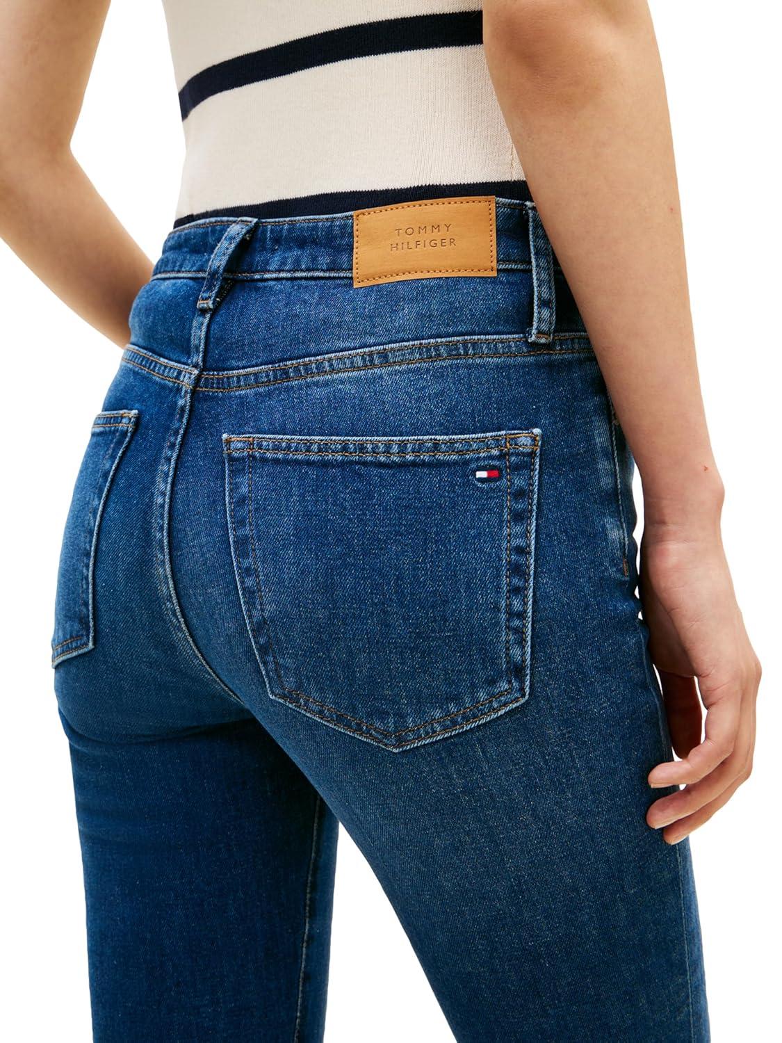 imageTommy Hilfiger Womens Mid Rise Bootcut Jeans with StretchDark Blue