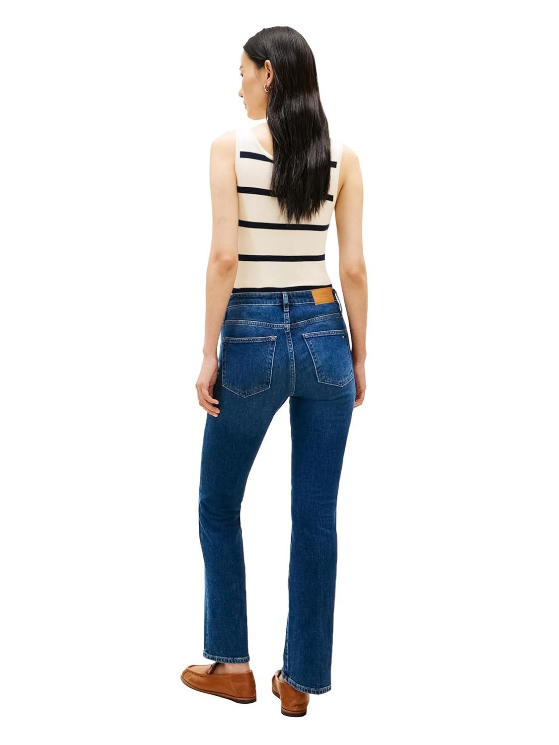 imageTommy Hilfiger Womens Mid Rise Bootcut Jeans with StretchDark Blue