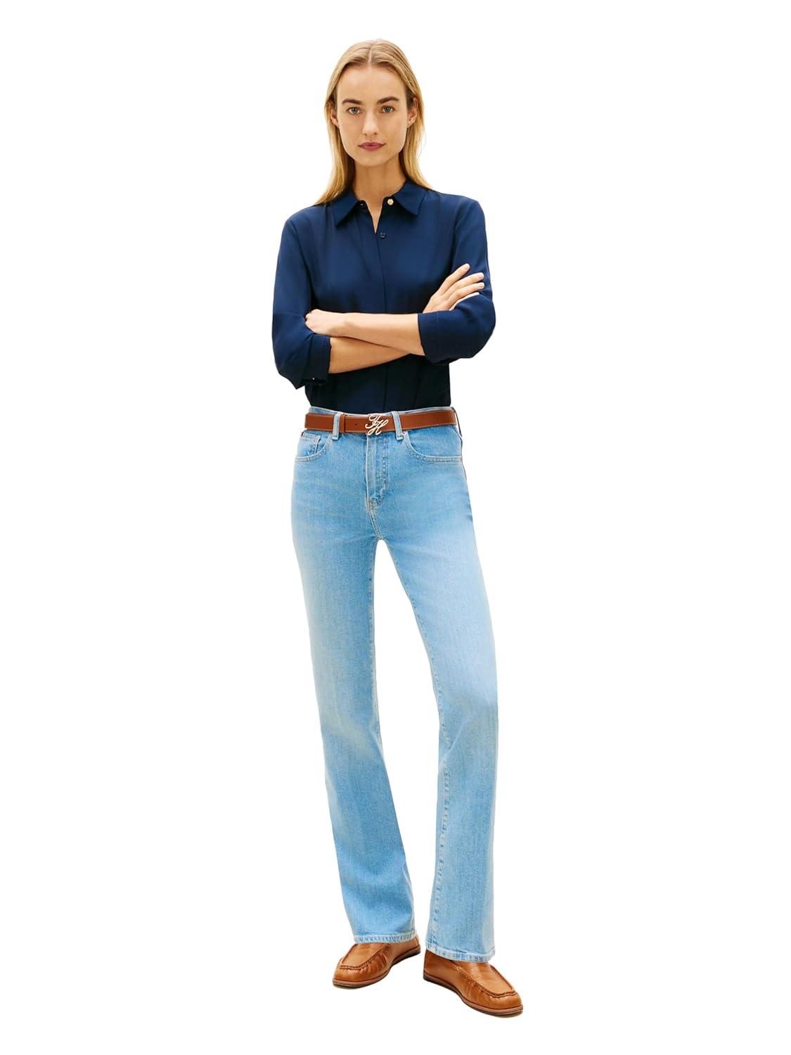 imageTommy Hilfiger Womens Mid Rise Bootcut Jeans with StretchLight Blue