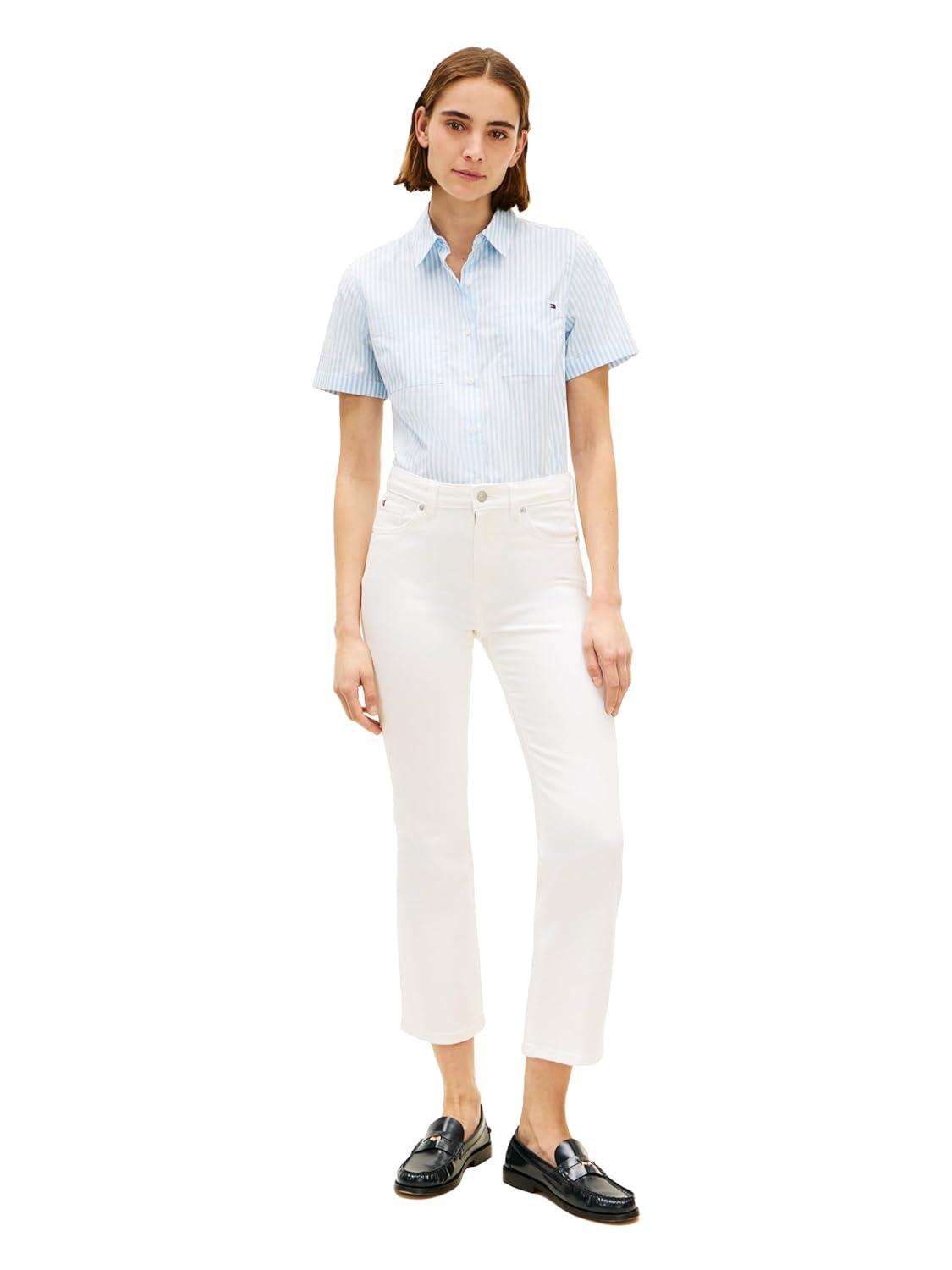 imageTommy Hilfiger Womens Mid Rise Bootcut Jeans with StretchOptic White
