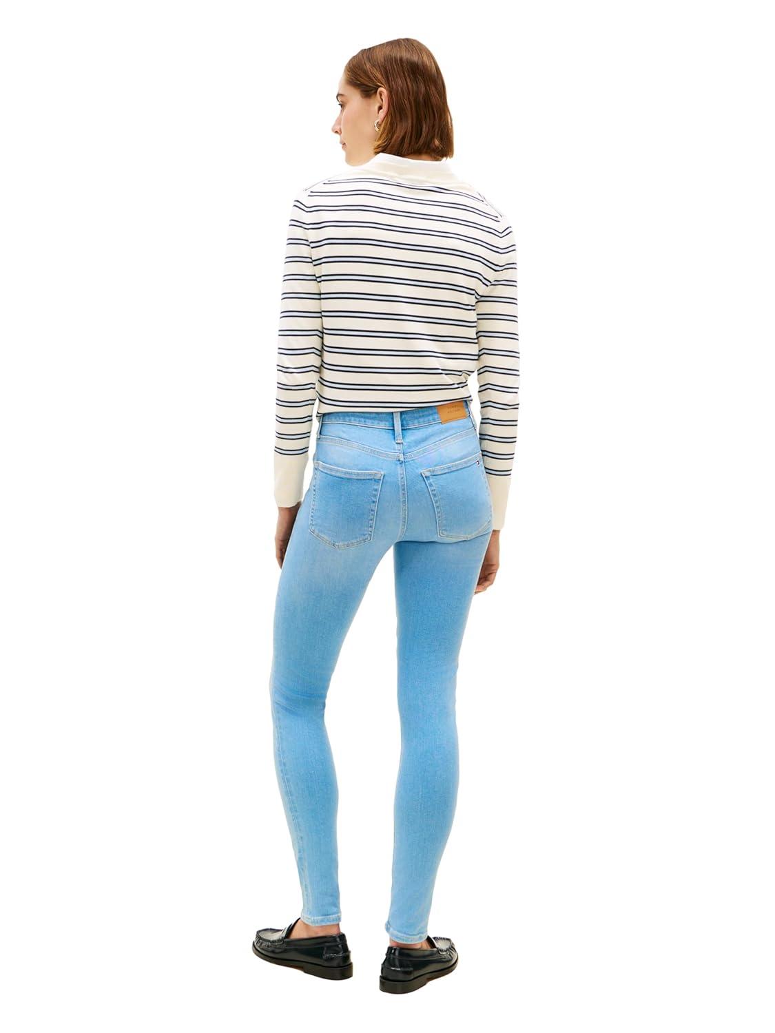 imageTommy Hilfiger Womens Mid Rise Skinny Jeans with StretchLight Blue