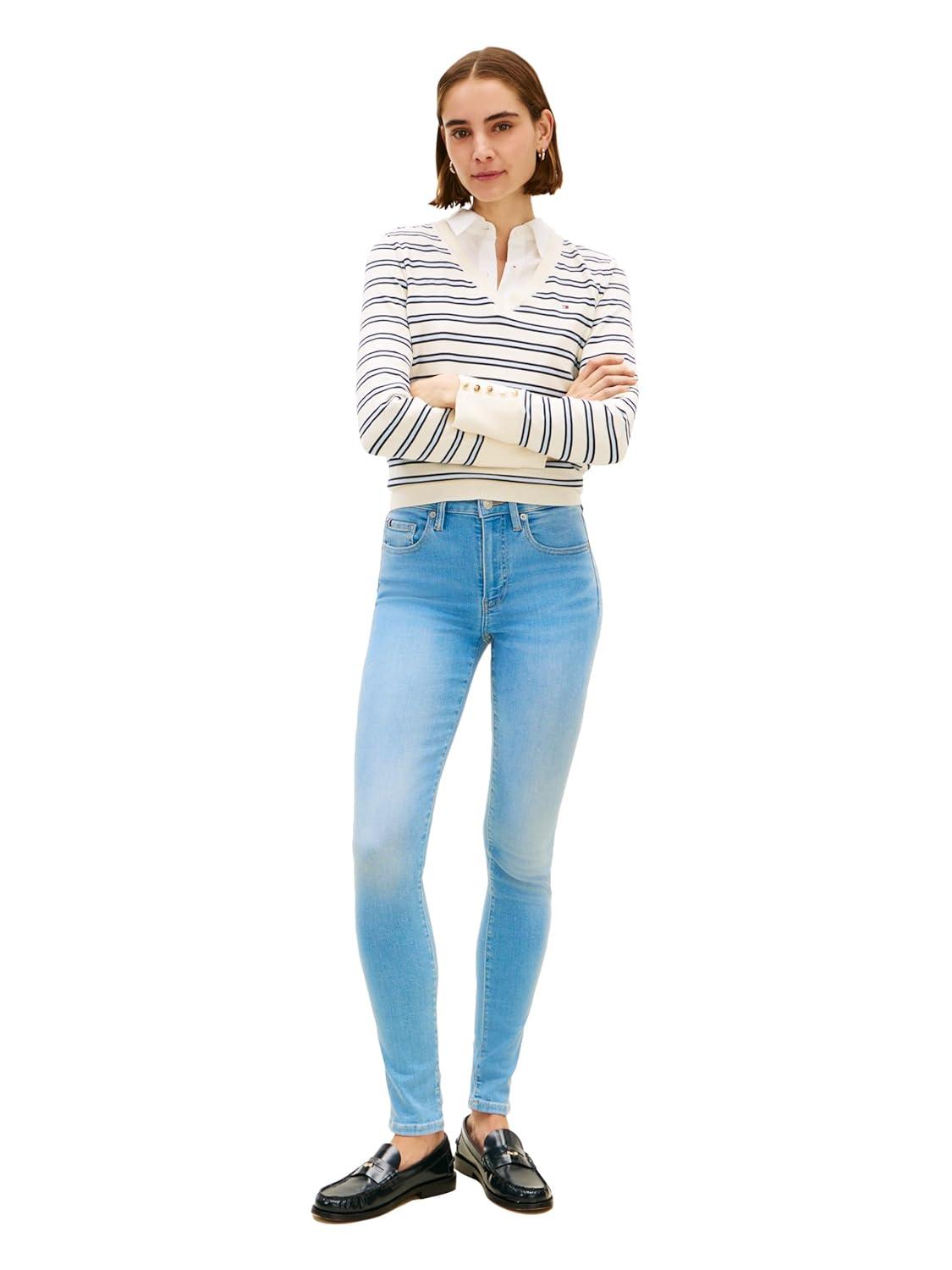 imageTommy Hilfiger Womens Mid Rise Skinny Jeans with StretchLight Blue